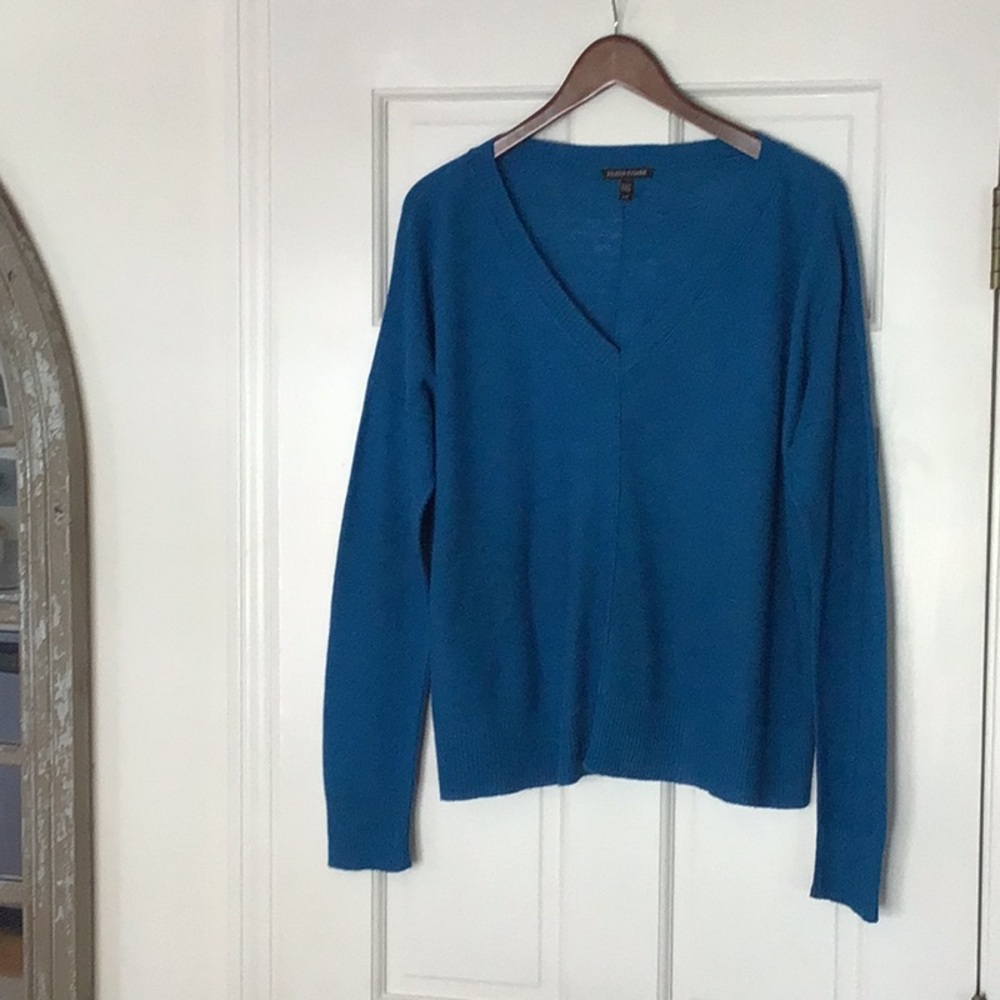 Eileen Fisher Women's Teal V-Neck Sweater
